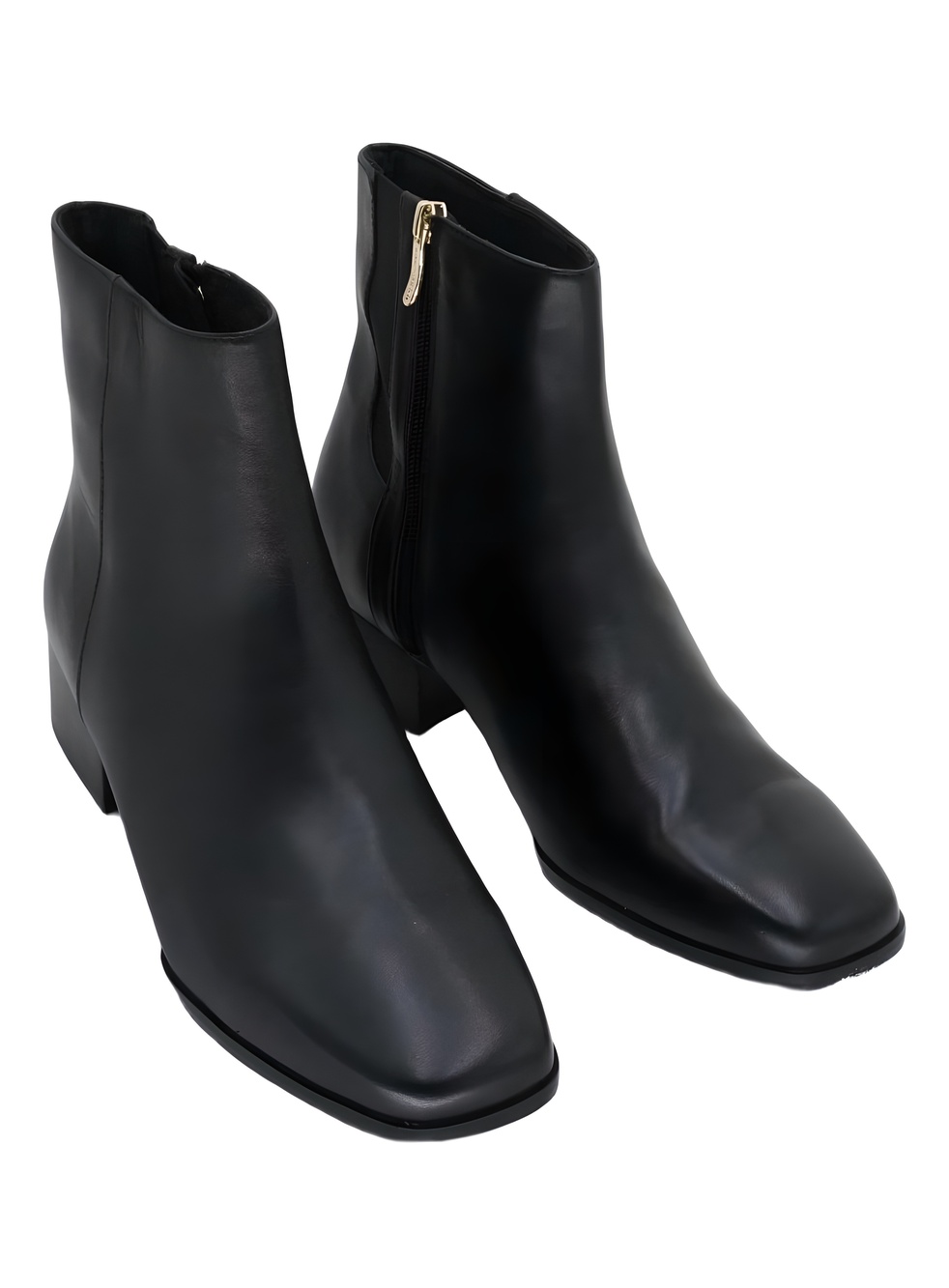 Easy Spirit Sidney Black Leather Ankle Boots 2" Block Heel Size 10